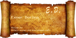 Exner Dorina névjegykártya